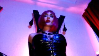 Femdom Dominatrix Eva Latex Toy Big Dick Dildo Gonzo Solo Fetish Milf BDSM Kink Boots Mistress Vinyl