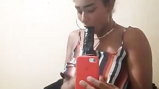 I masturbate with my dildo wearing my minidress