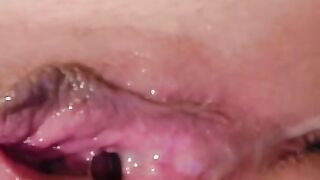 Pierced pussy oozing creampie